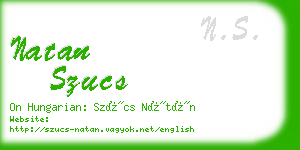 natan szucs business card